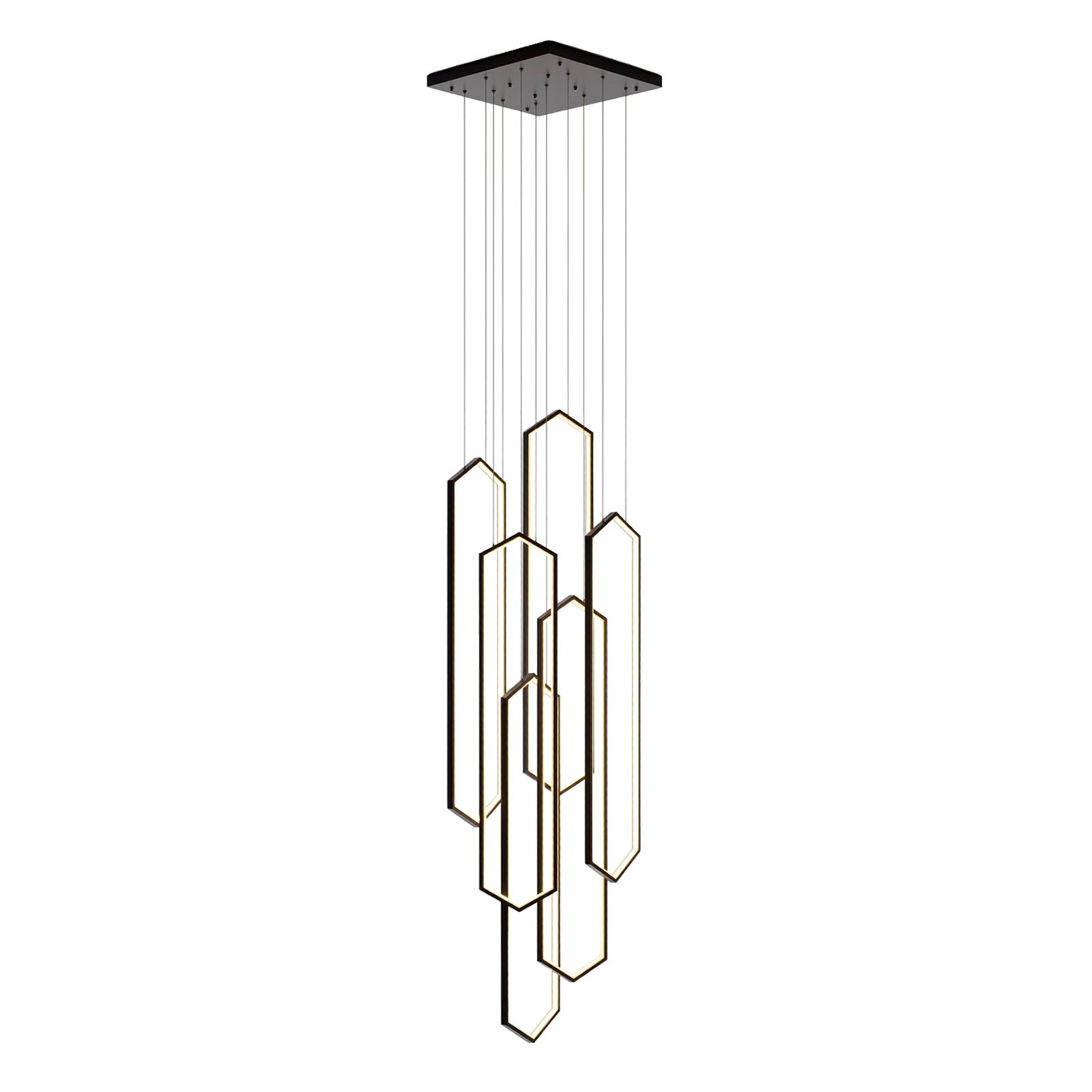 Large 6-Ring LED Chandelier Modern Dimmable Ceiling Light Foyer With Remote CL-HSL/CL-OSL