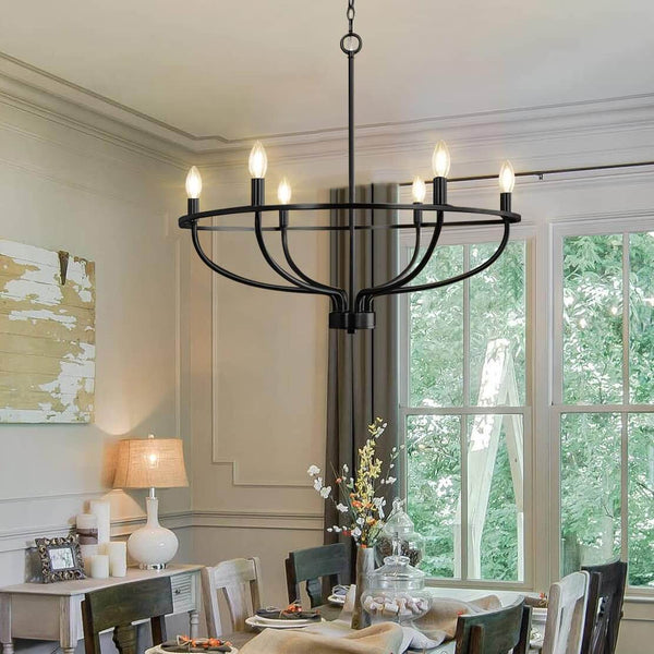 6 Lights Candle Chandelier -Black by USOR - Australian Chandelier Store