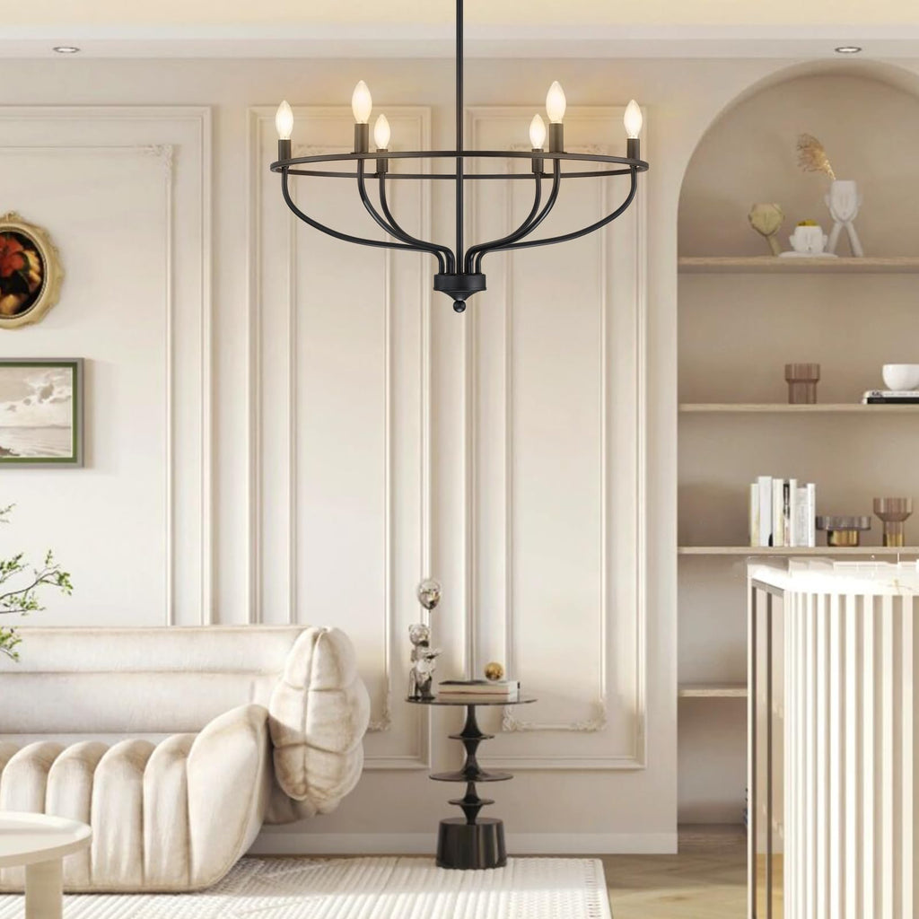 6 Lights Candle Chandelier -Black by USOR - Australian Chandelier Store