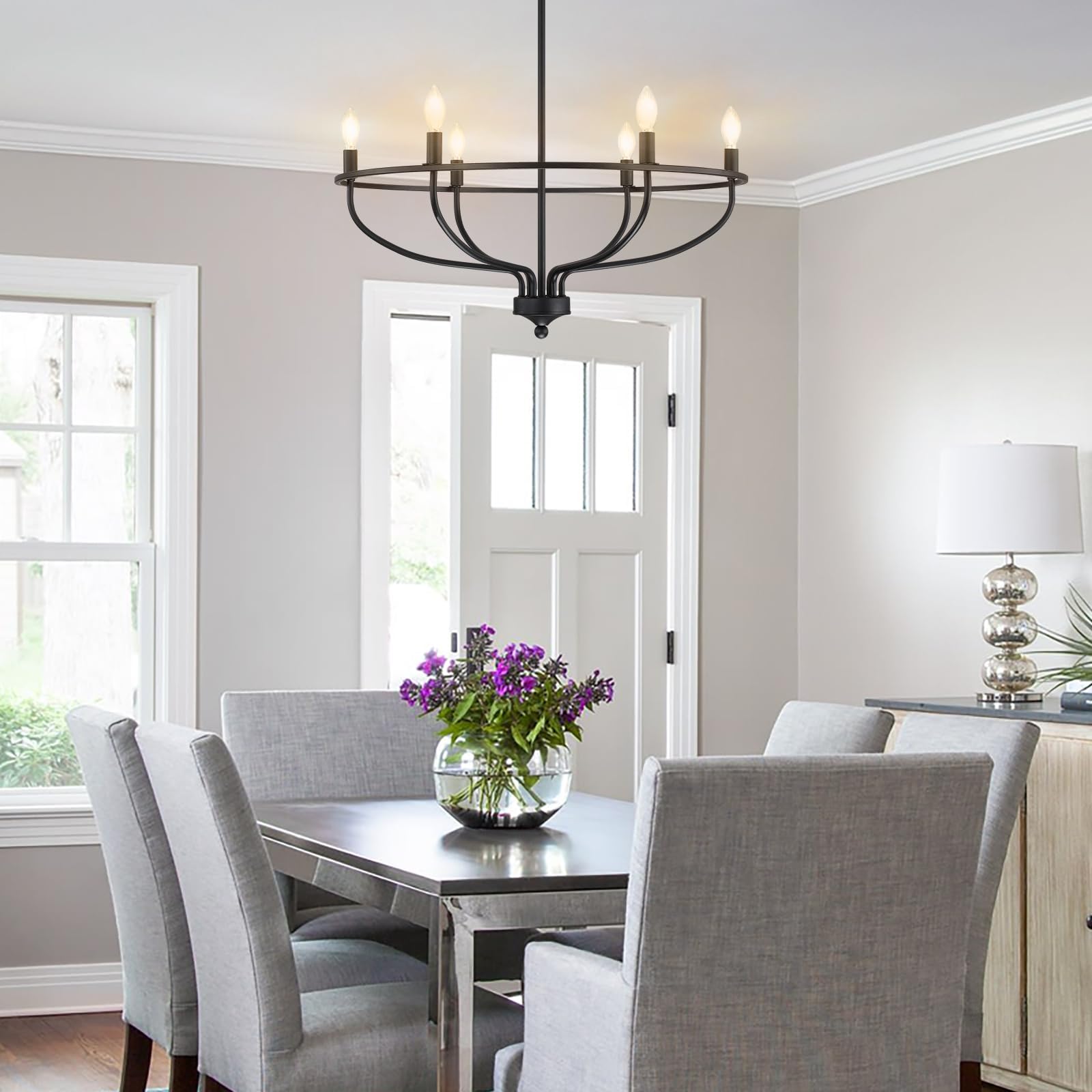 6 Lights Candle Chandelier -Black by USOR - Australian Chandelier Store