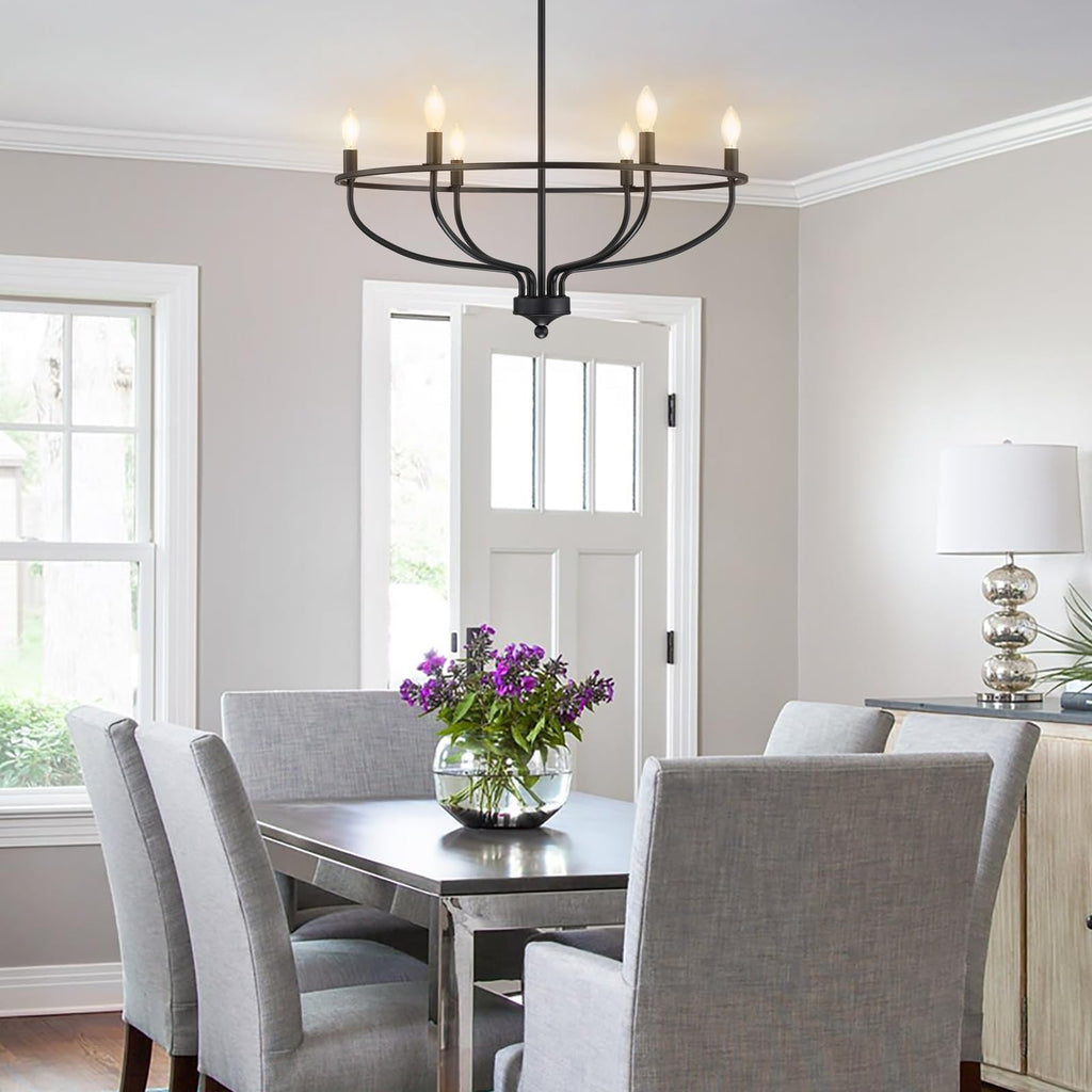 6 Lights Candle Chandelier -Black by USOR - Australian Chandelier Store