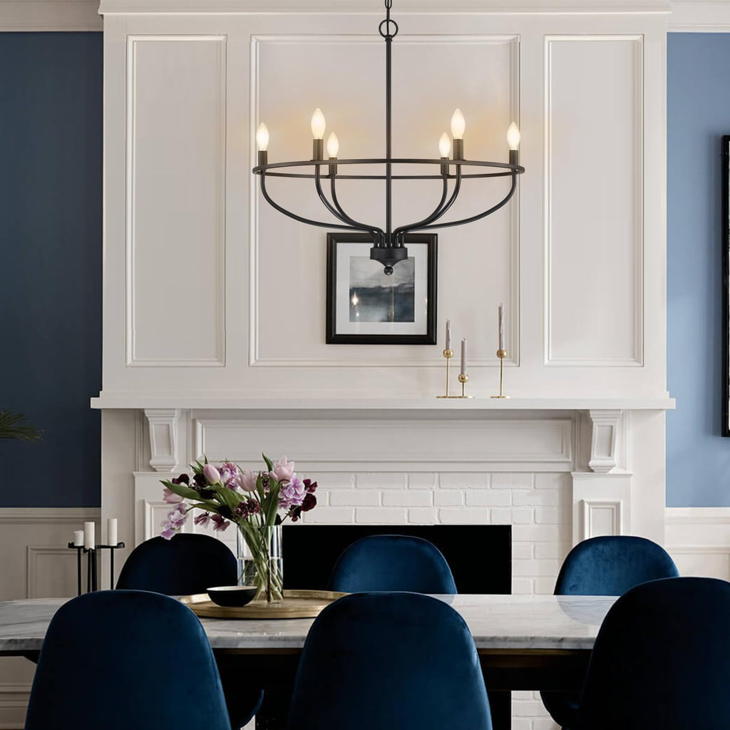 6 Lights Candle Chandelier -Black by USOR - Australian Chandelier Store
