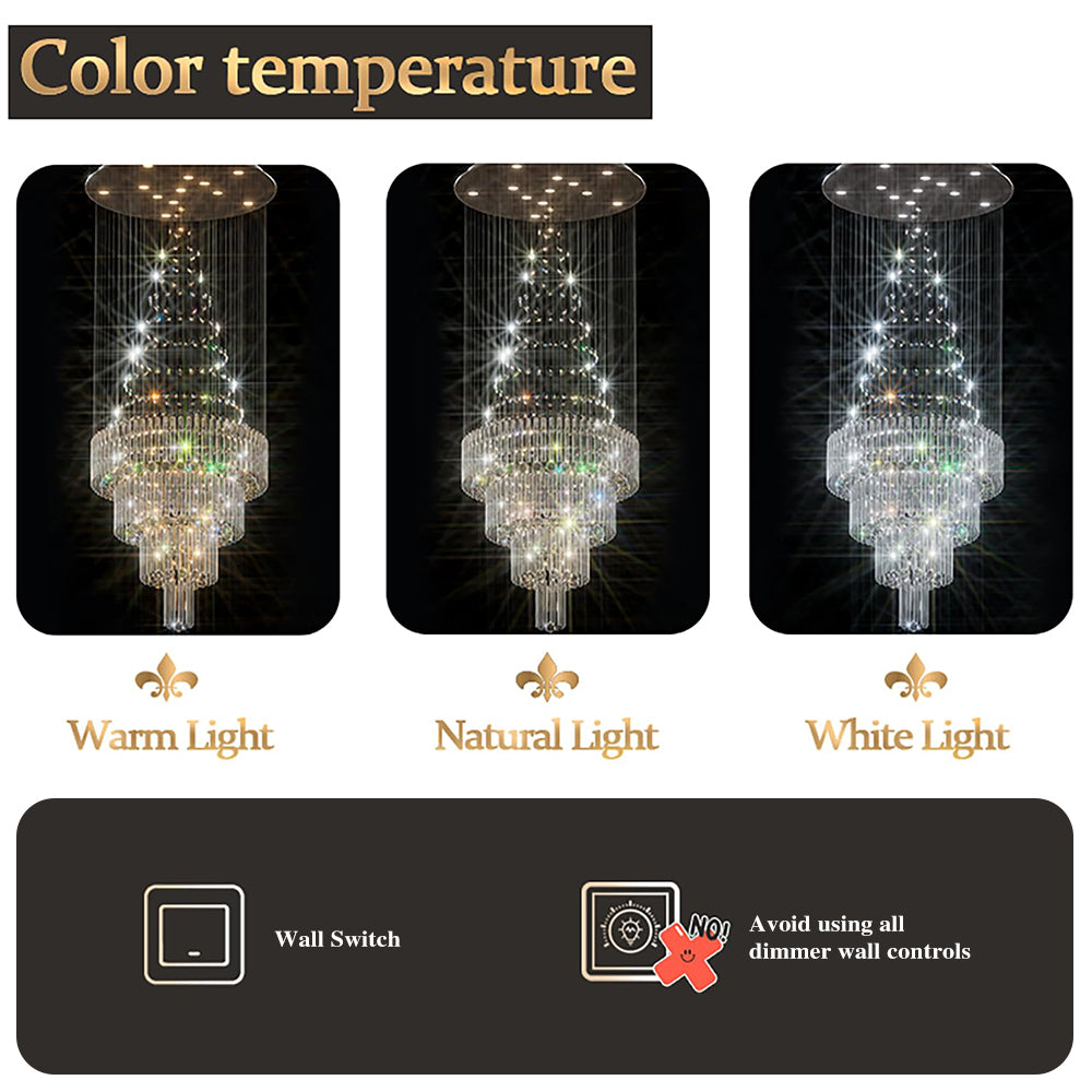 High Ceiling Crystal Raindrop Chandelier by USOR - Australian Chandelier Store