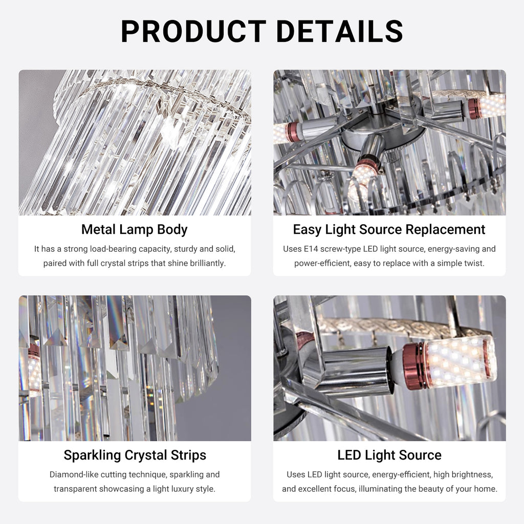 Crystal High Ceiling Chandelier Luxury Spiral Staircase Chandelier by USOR - Australian Chandelier Store