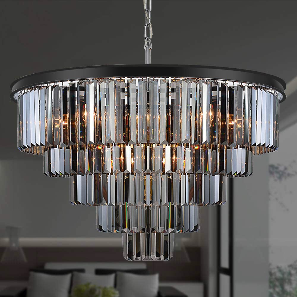 16Lights Crystal Chandelier-Black by USOR - Australian Chandelier Store