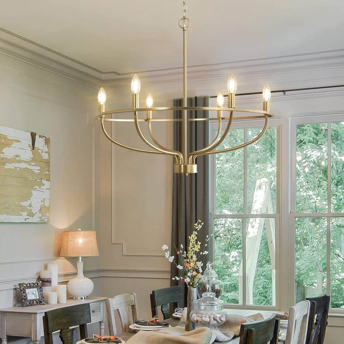 6 Lights Candle Chandelier -Gold by USOR - Australian Chandelier Store