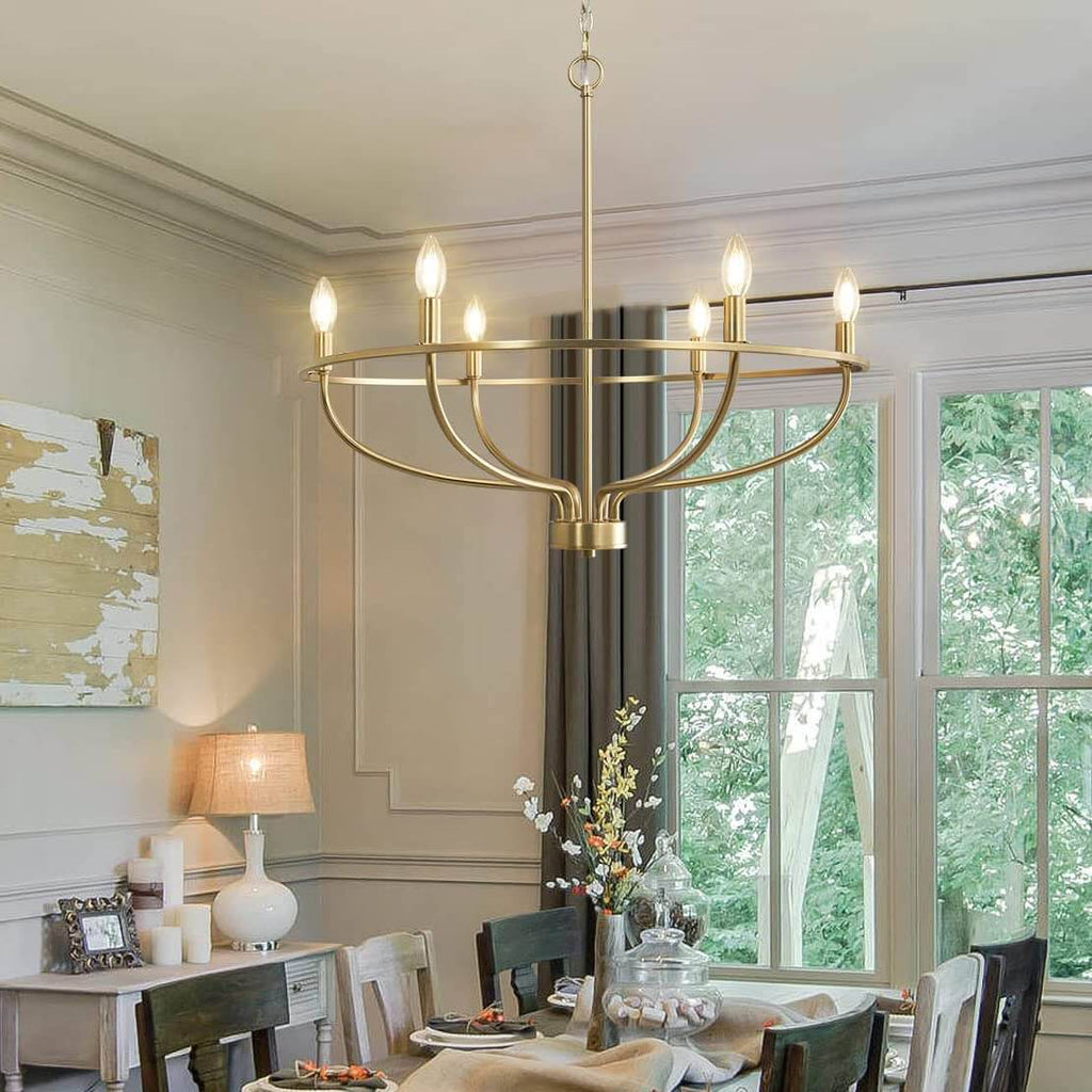 6 Lights Candle Chandelier -Gold by USOR - Australian Chandelier Store