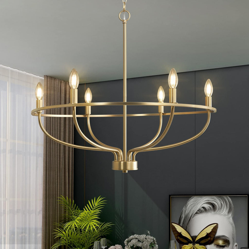 6 Lights Candle Chandelier -Gold by USOR - Australian Chandelier Store