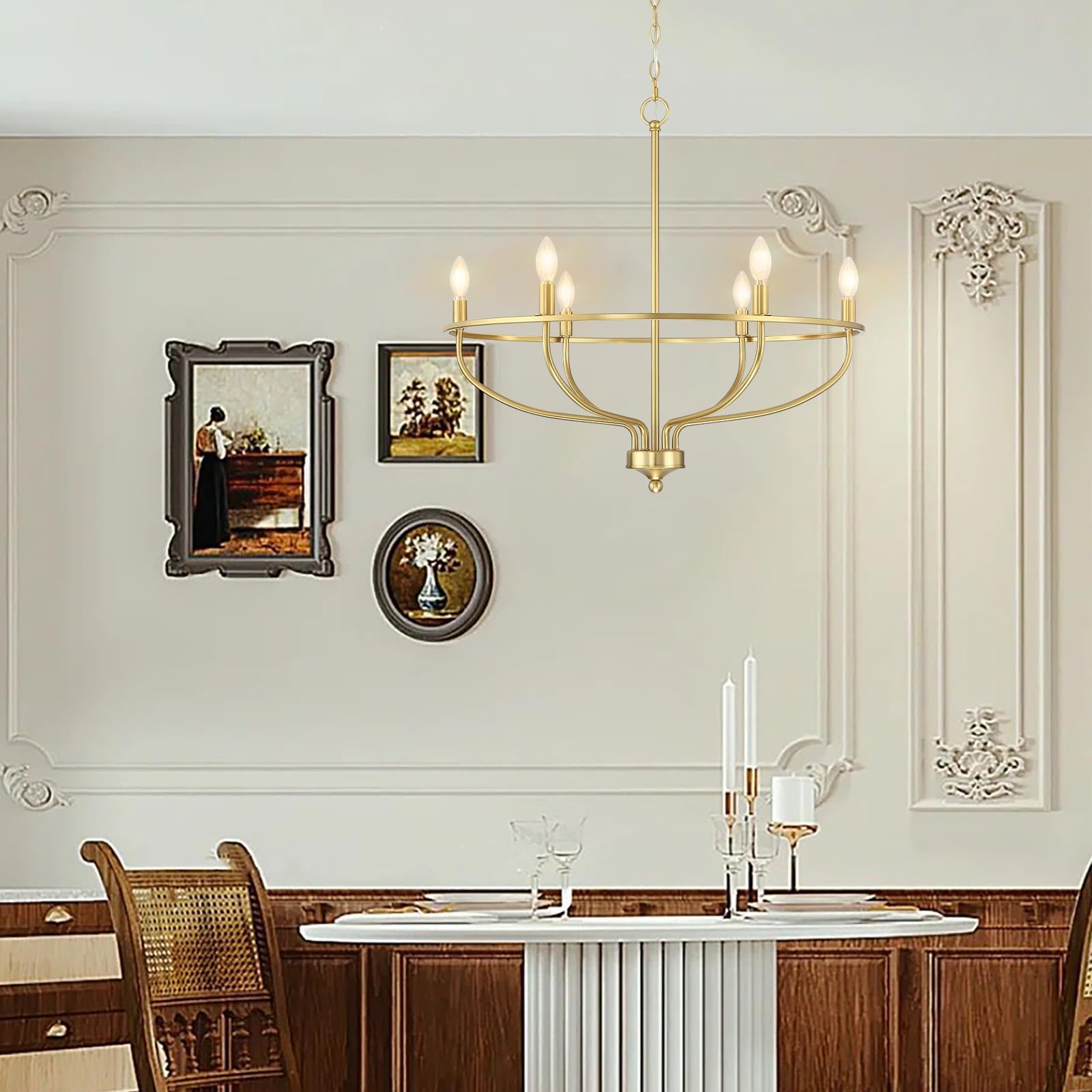 6 Lights Candle Chandelier -Gold by USOR - Australian Chandelier Store