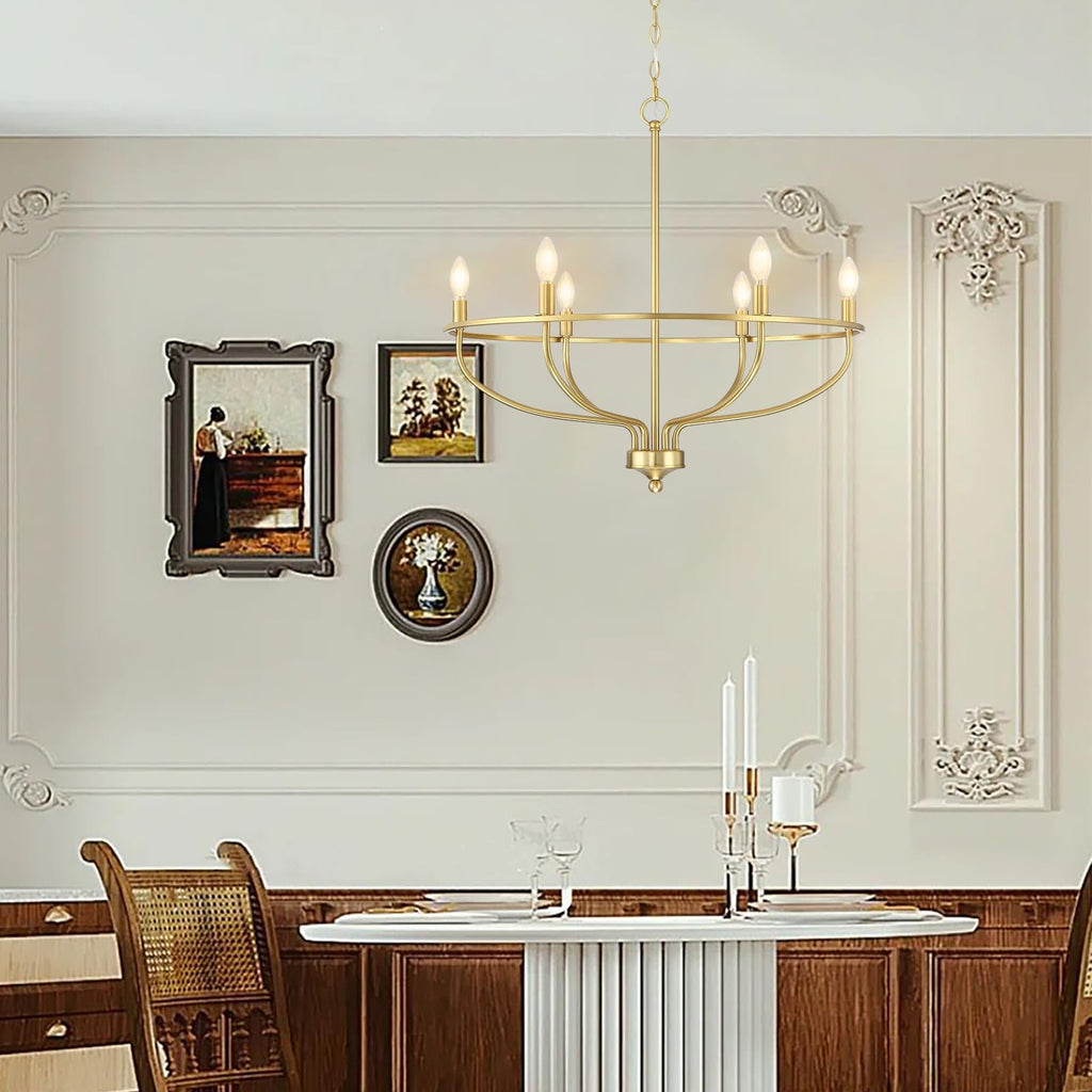 6 Lights Candle Chandelier -Gold by USOR - Australian Chandelier Store