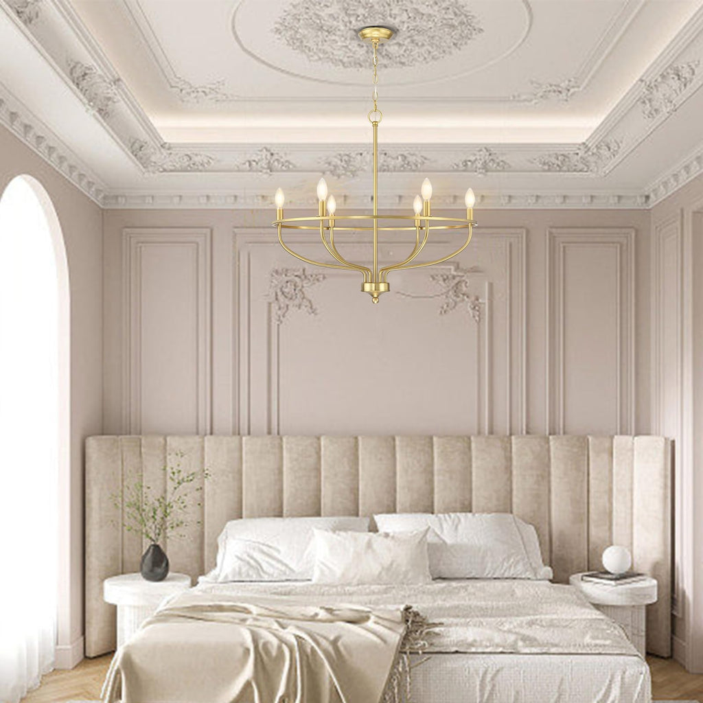 6 Lights Candle Chandelier -Gold by USOR - Australian Chandelier Store