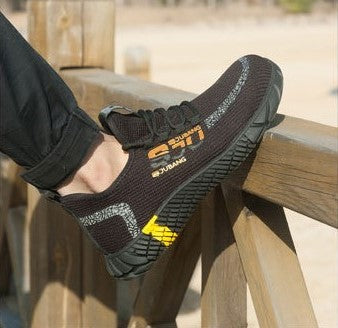 Work Boots Safety Shoes Heavy Duty Black & Yellow