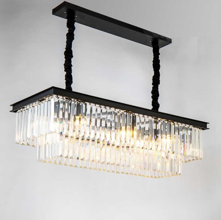 Luxury Crystal Strip Chandelier Gold Ceiling Light Lamp LED CL-CSCB