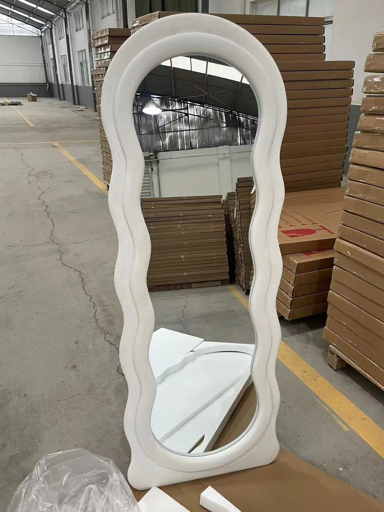 160x60cm Elegance Curvy Full Length Mirror White Floor Mirror Squiggle Full Body