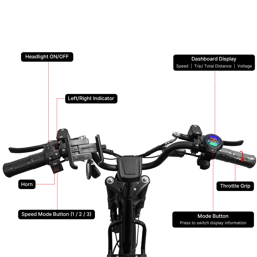 Electric Bicycle Upgraded 800W E-bike 60V 20AH Battery 16