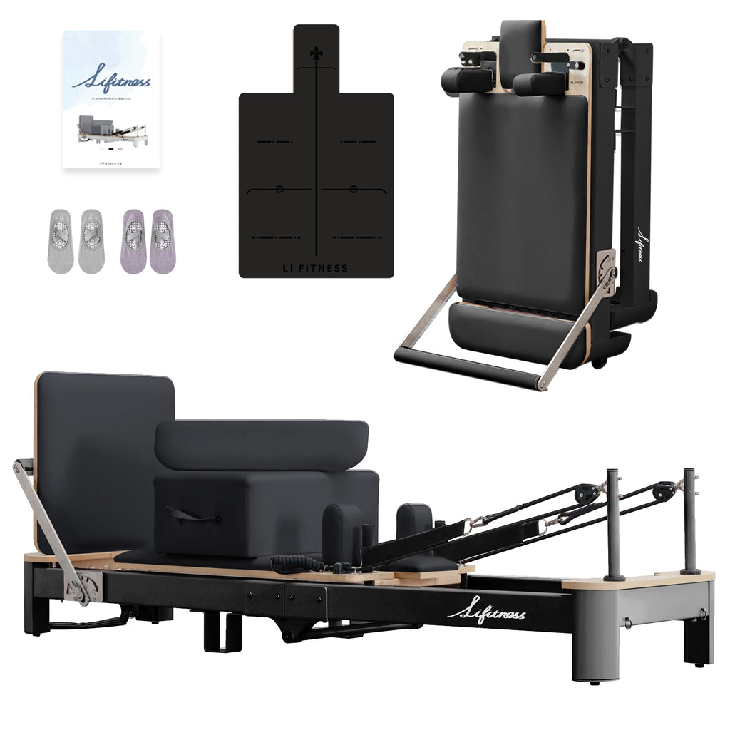 【commercial grade】Foldable Pilates Reformer Fitness Exercise Pilates Machine