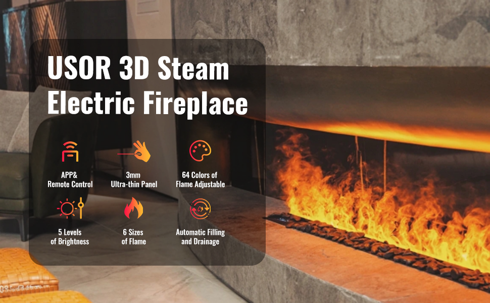 Electric Steam Fireplace by USOR - Australian Furniture & Homeware Store
