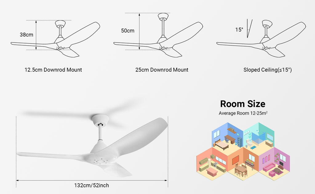 52'' Pure White Ceiling Fan by USOR - Australian Ceiling Fan Store