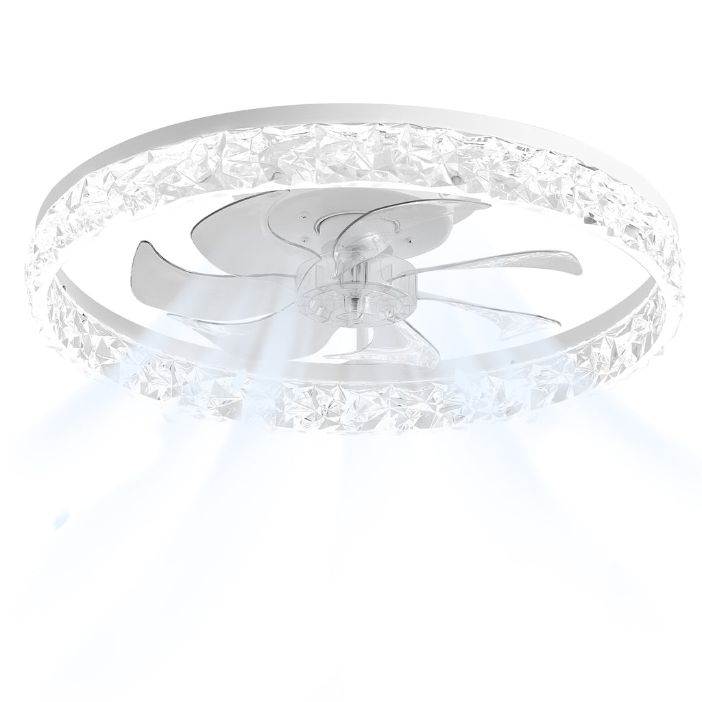 50cm Flush Mount Ceiling Fan with Crystal Light by USOR - Australian Ceiling Fan Store