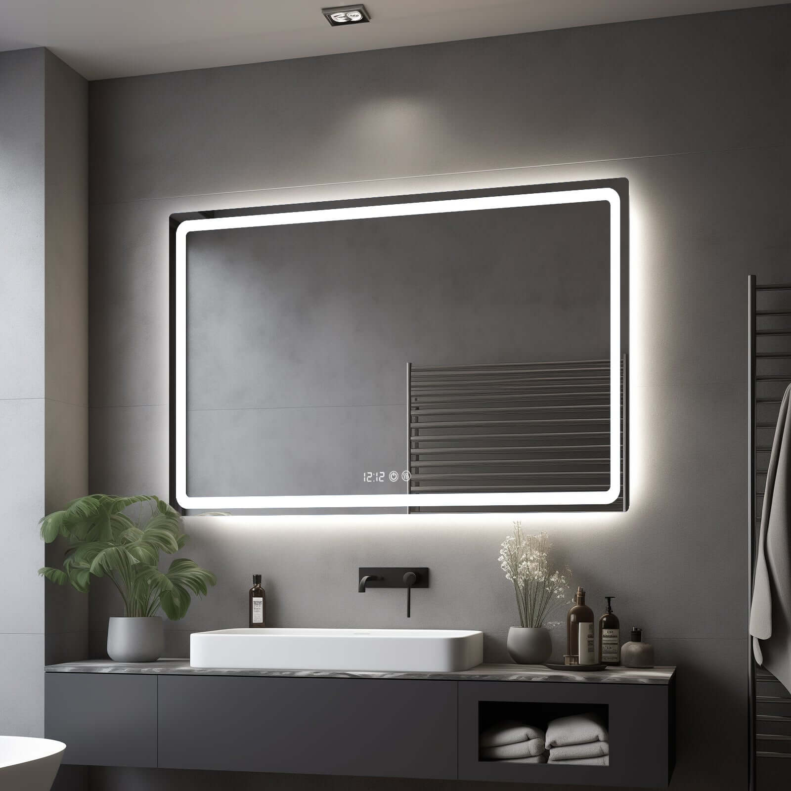Dimmable Backlit Anti-Fog Bathroom Mirror by USOR - Australian Furniture & Homeware Store