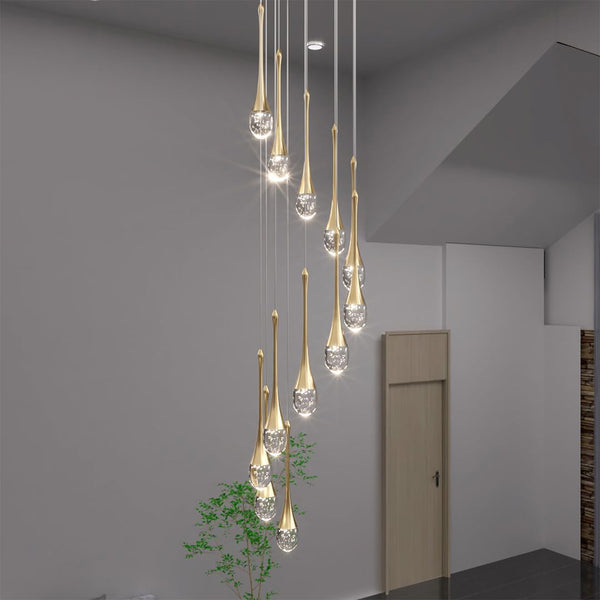 Modern 12/18 Lights Gold Raindrop Pendant Chandelier by USOR - Australian Chandelier Store
