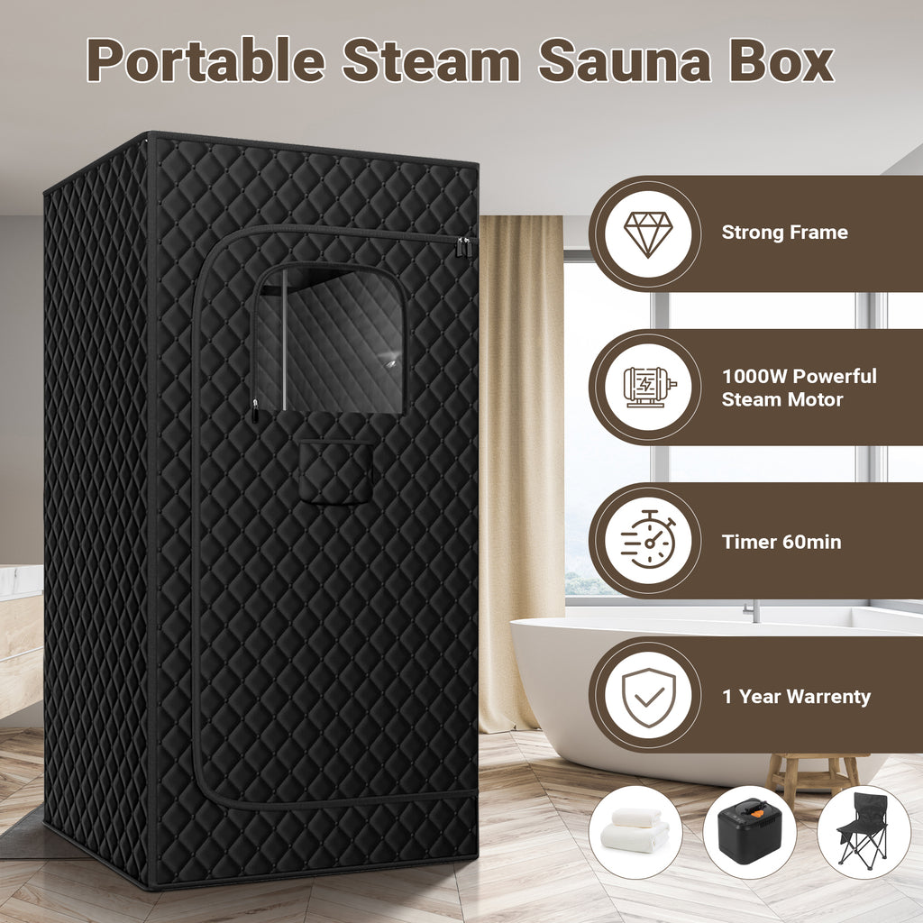 Foldable Sauna Steam Tent 3L Steamer Heating Spa Portable Sauna Box For Home