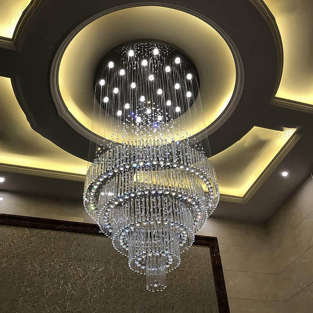 High Ceiling Crystal Raindrop Chandelier by USOR - Australian Chandelier Store