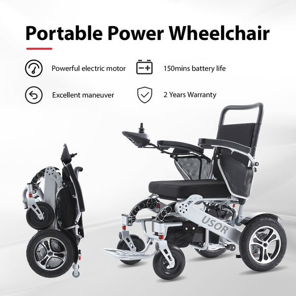 Portable Folding Electric Wheelchairs Travel Power Wheelchair for Adult