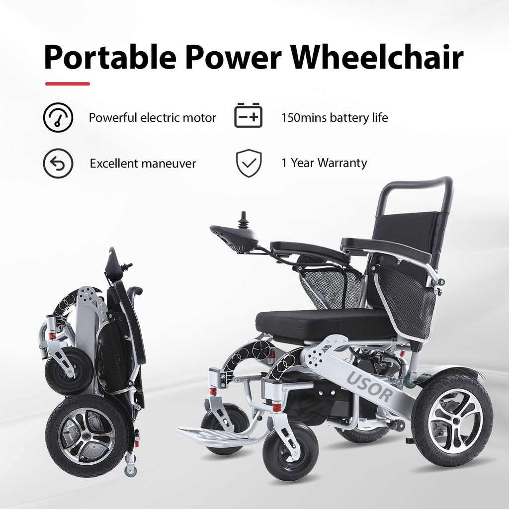 Foldable Electric Wheelchair Wheelchair by USOR - Australian Electronic Mobility Device Store
