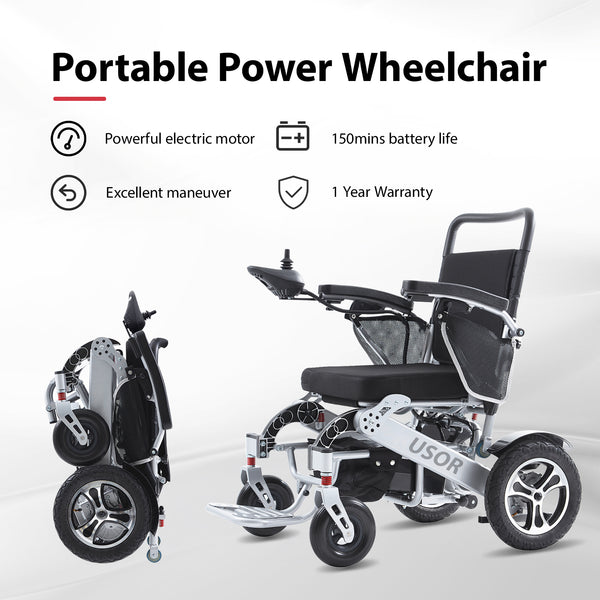 Foldable Electric Wheelchair Wheelchair by USOR - Australian Electronic Mobility Device Store