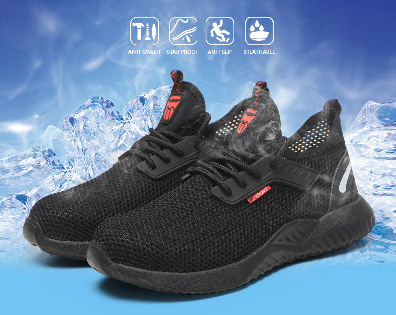 Work Boots Safety Shoes Heavy Duty Pure Black