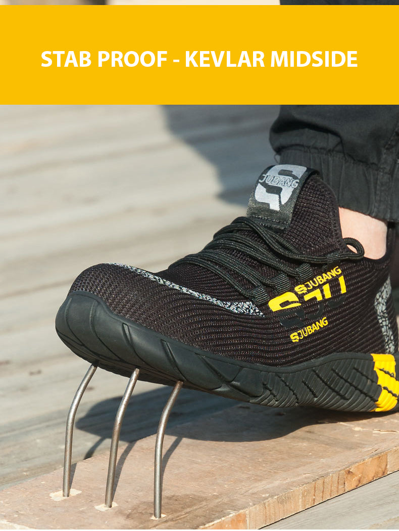 Work Boots Safety Shoes Heavy Duty Black & Yellow