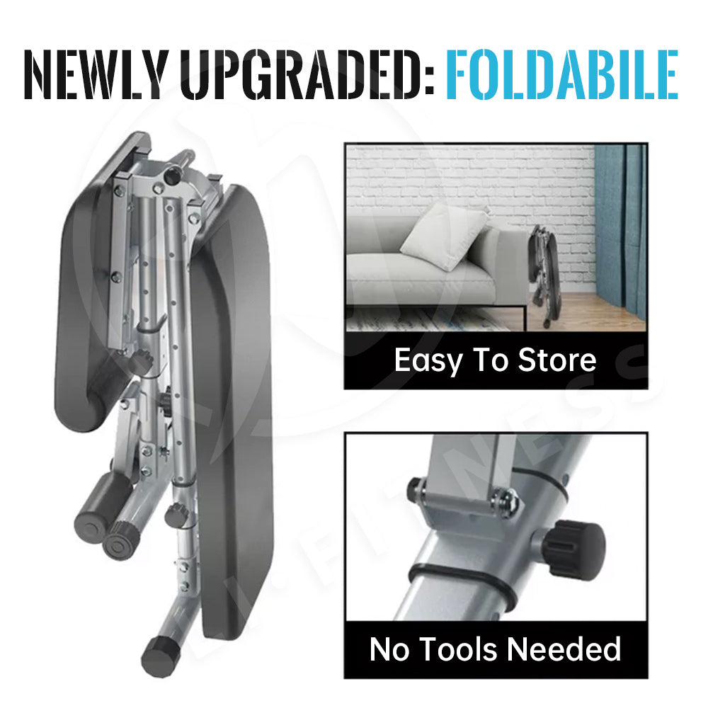 【300kg】Foldable Adjustable Dumbbell Weight Bench Press Sit-up Flat Gym Exercise