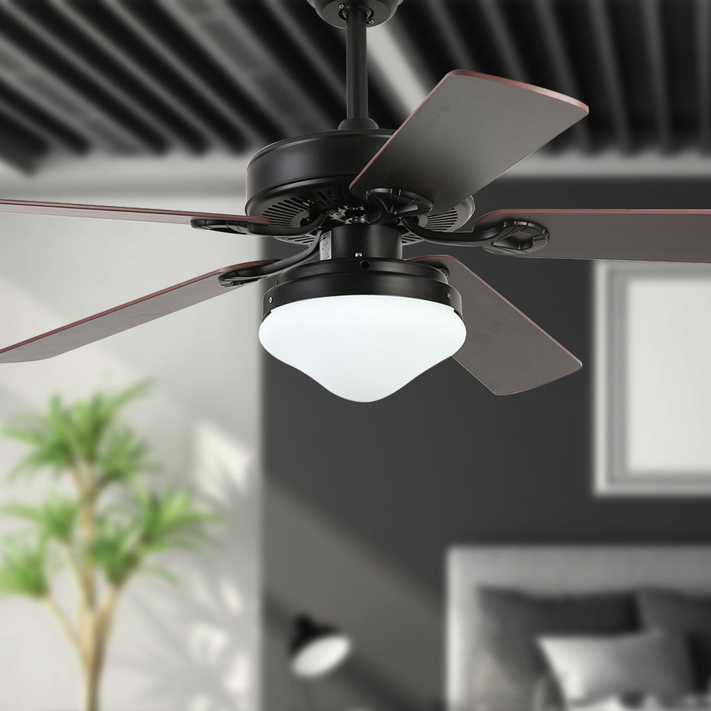 52'' Modern Black Ceiling Fan with Light & Remote Control by USOR - Australian Ceiling Fan Store