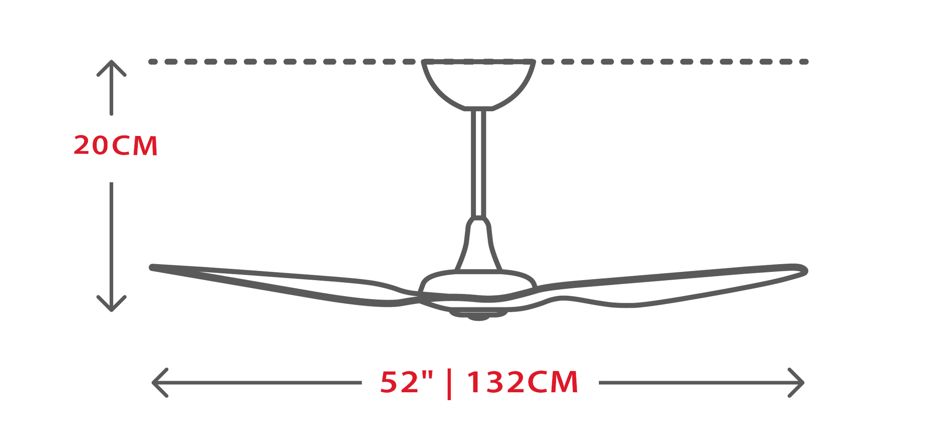 3 Wood Blades Ceiling Fan by USOR - Australian Ceiling Fan Store
