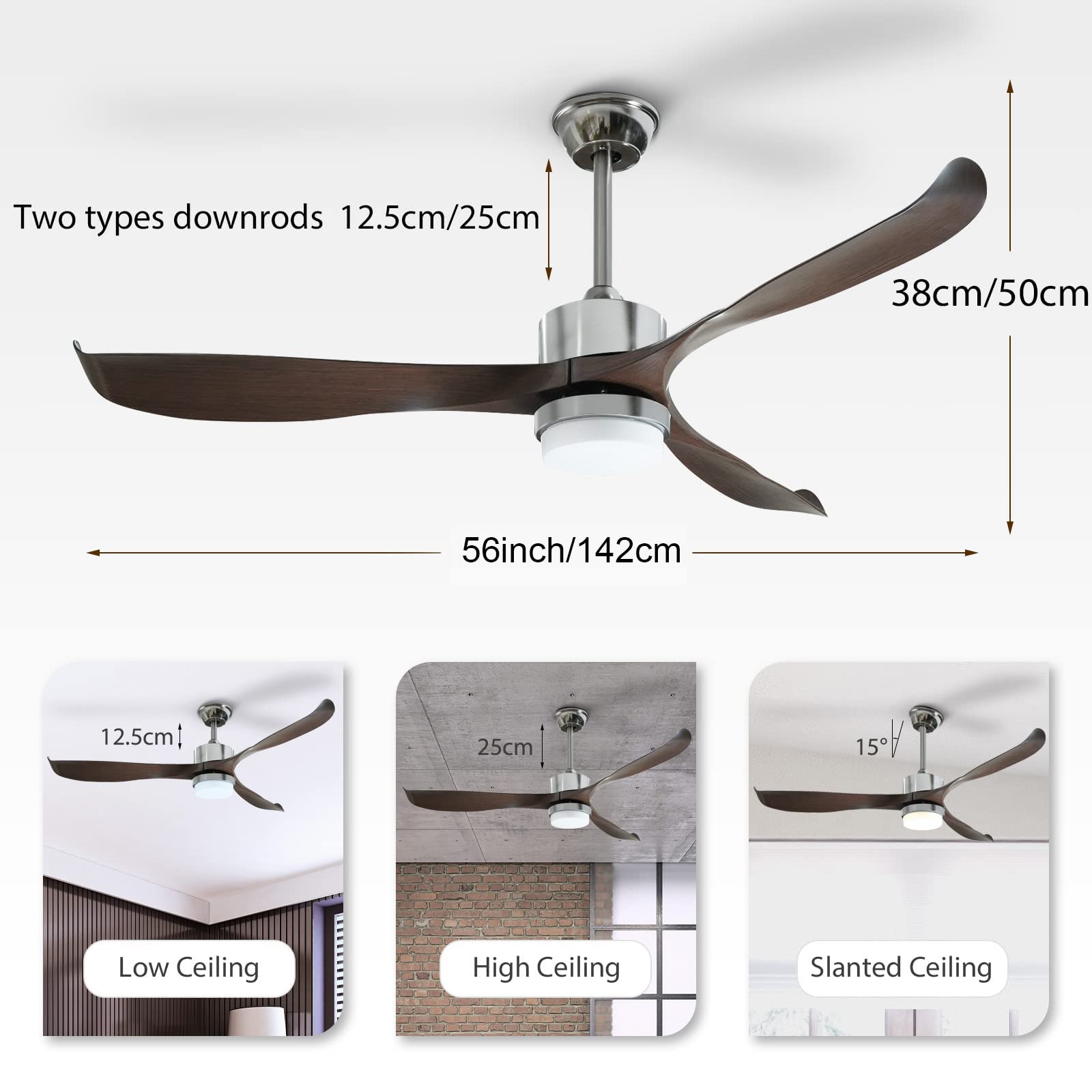 56" Ceiling Fan with Light by USOR - Australian Chandelier Store