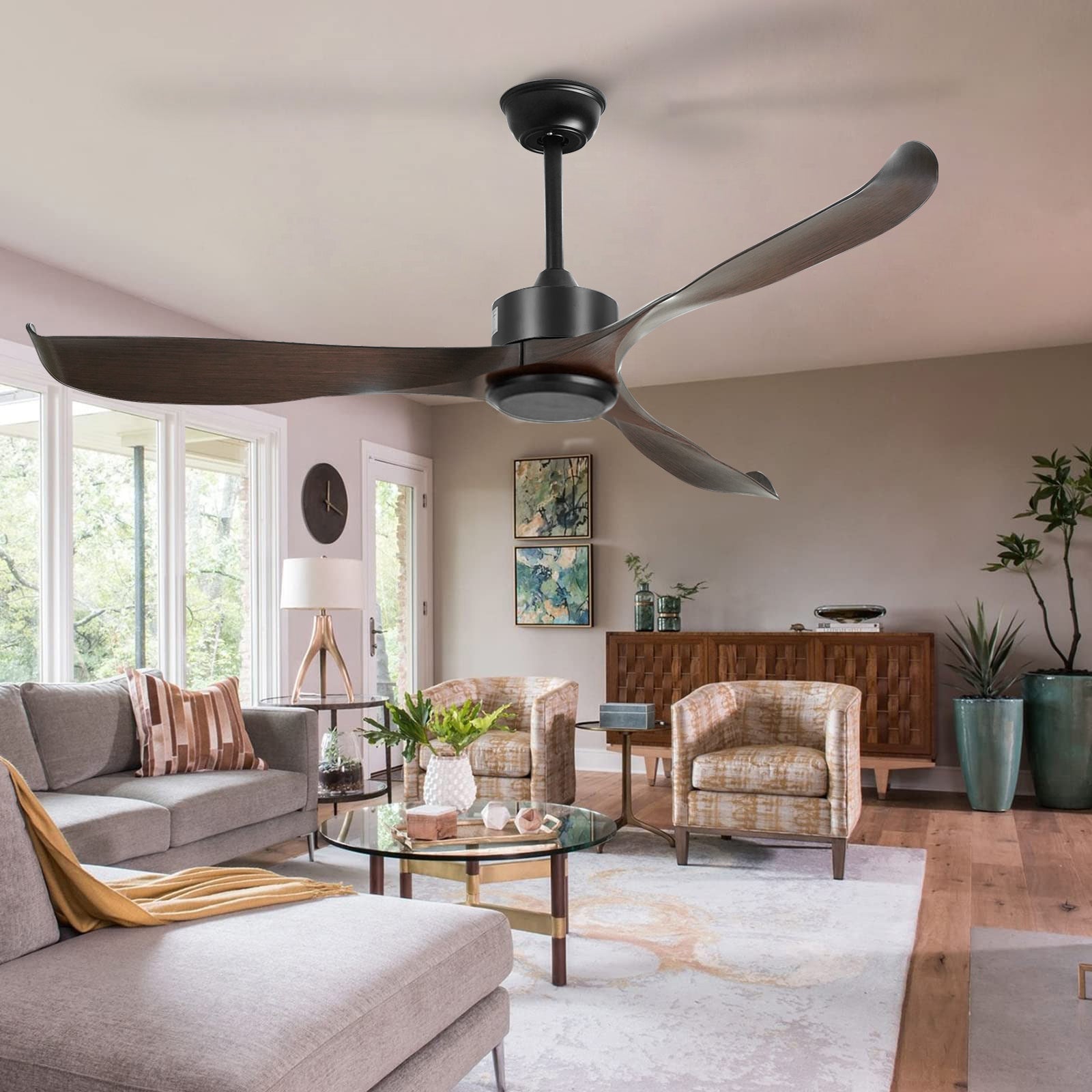 56" Black&Brown Ceiling Fan by USOR - Australian Ceiling Fan Store