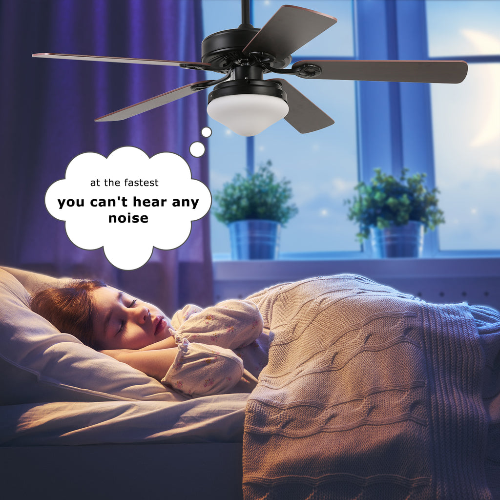 52'' Modern Black Ceiling Fan with Light & Remote Control by USOR - Australian Ceiling Fan Store