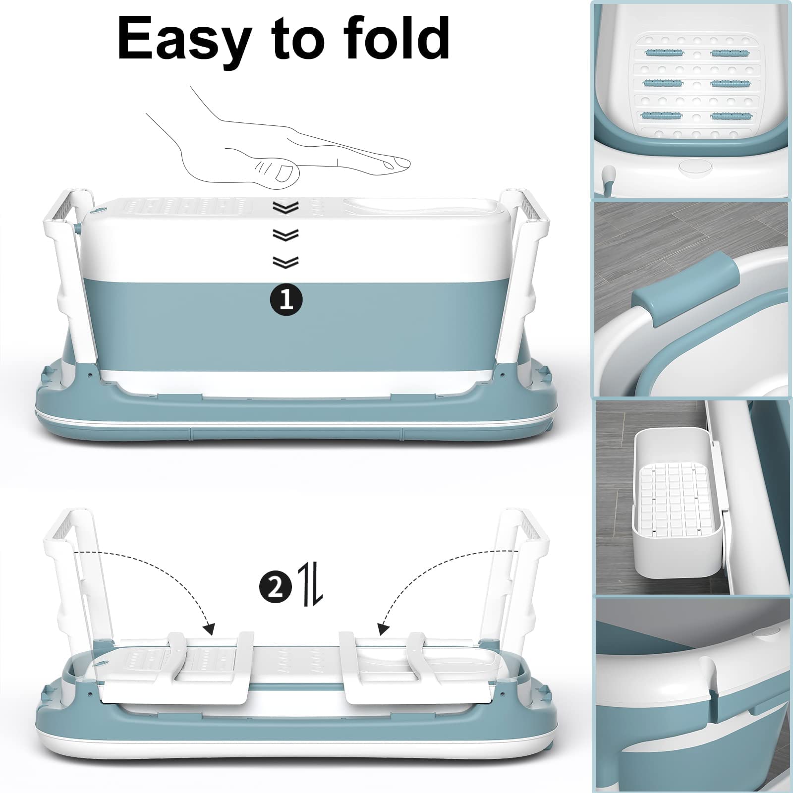 148*62cm Adult Foldable Bathtub by USOR - Australian Furniture& Homeware Store