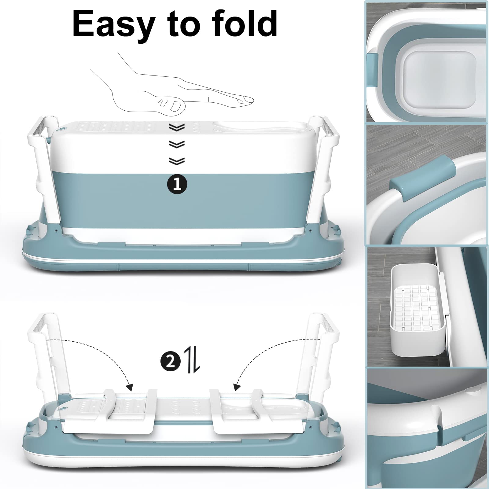 120*62cm Adult Foldable Bathtub by USOR - Australian Furniture& Homeware Store