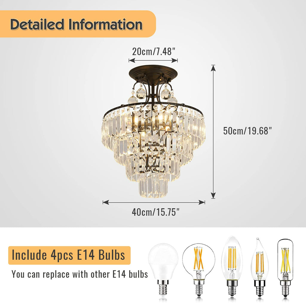 4 Lights Crystal Chandelier by USOR - Australian Chandelier Store