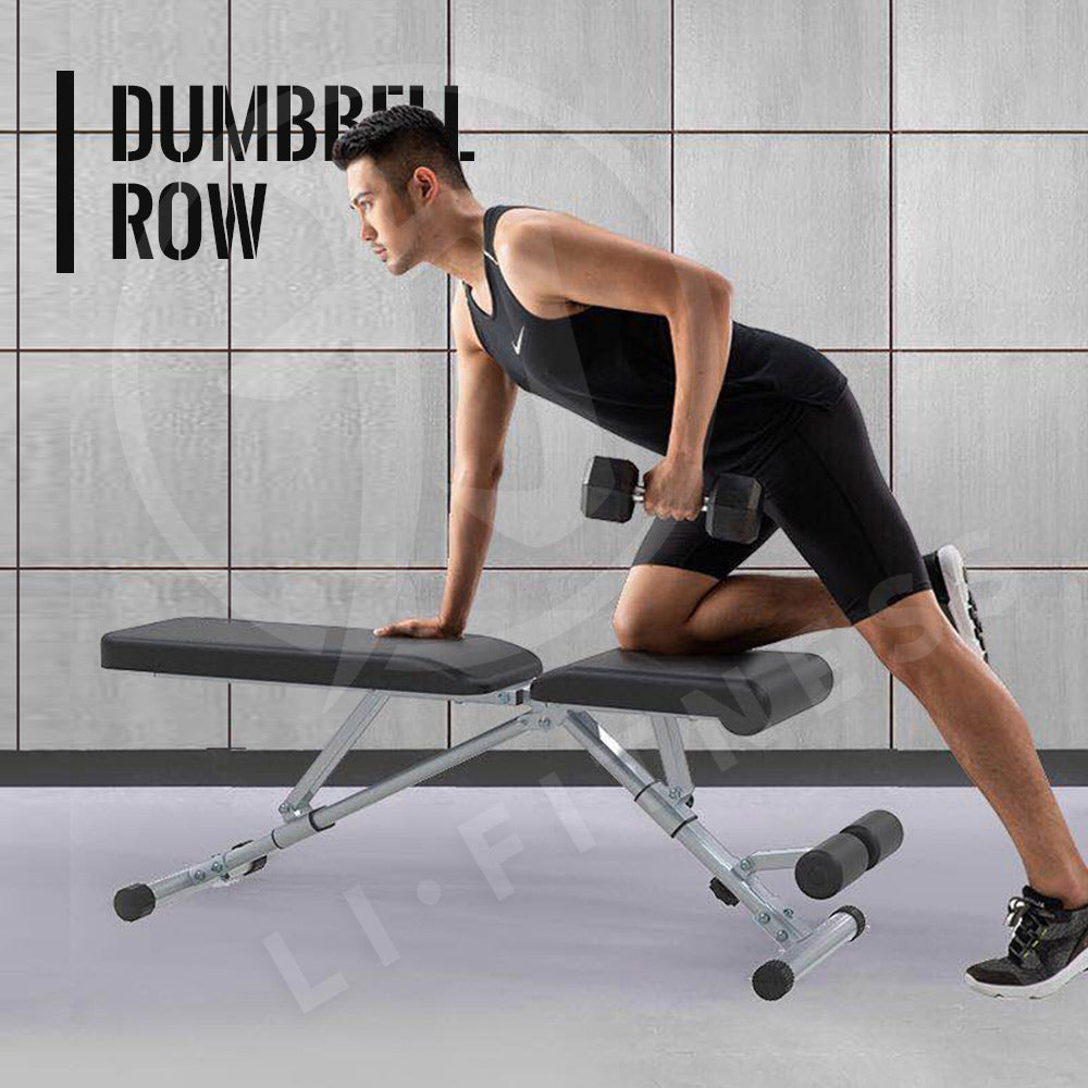 【300kg】Foldable Adjustable Dumbbell Weight Bench Press Sit-up Flat Gym Exercise