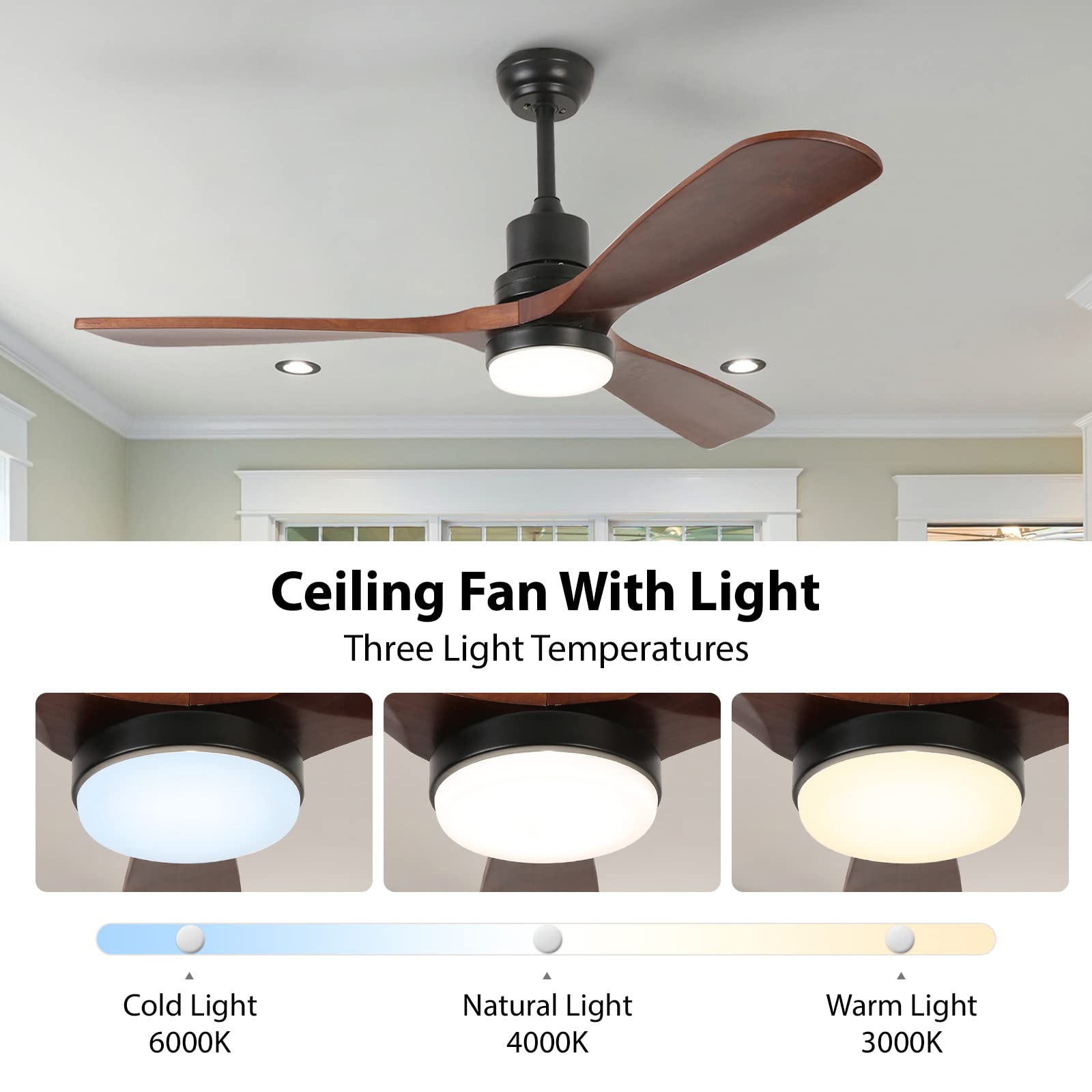 52'' Ceiling Fan with Light by USOR - Australian Chandelier Store