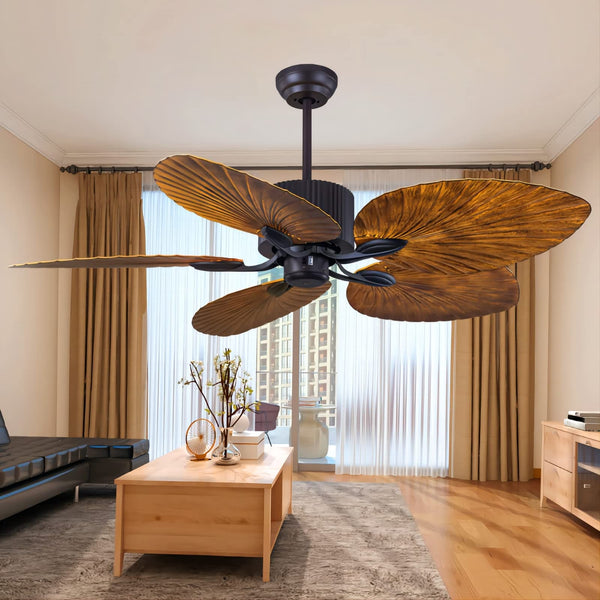 52'' Modern Ceiling Fan with Remote Control SY5B-P-BrB-52-N