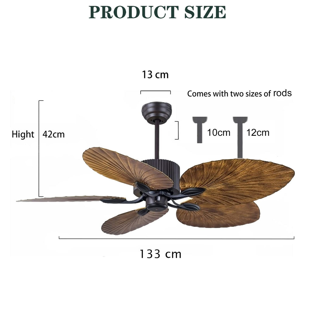 52'' Modern Ceiling Fan with Remote Control SY5B-P-BrB-52-N