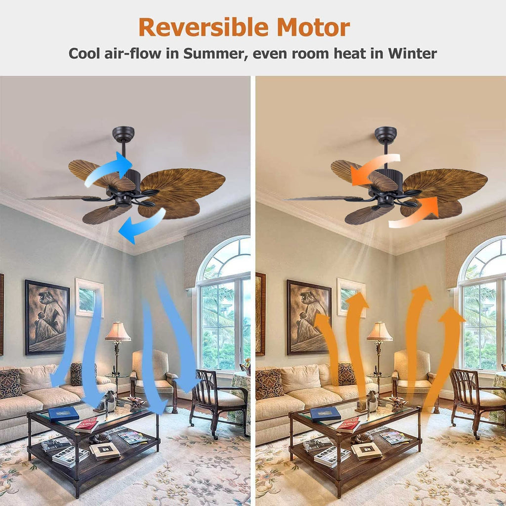 52'' Modern Ceiling Fan with Remote Control SY5B-P-BrB-52-N