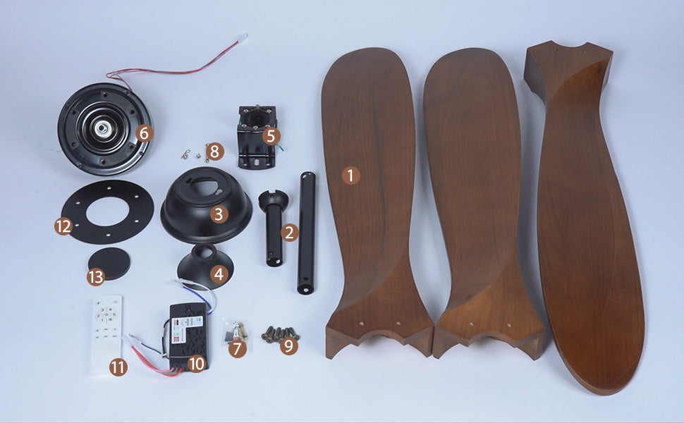 3 Wood Blades Ceiling Fan by USOR - Australian Chandelier Store