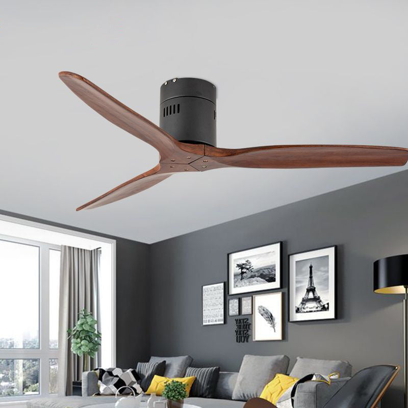 52'' Ceiling Fan 3 Wood Blades and Remote Control XIDING-3-W-BrB-52-N