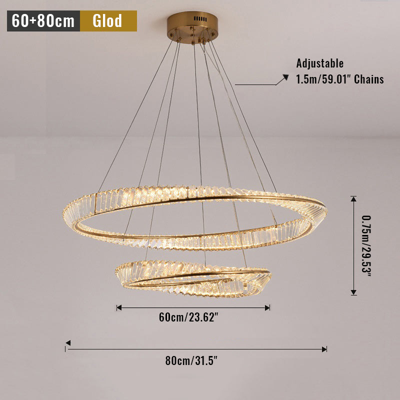 2 Rings Crystal Chandelier by USOR - Australian Chandelier Store